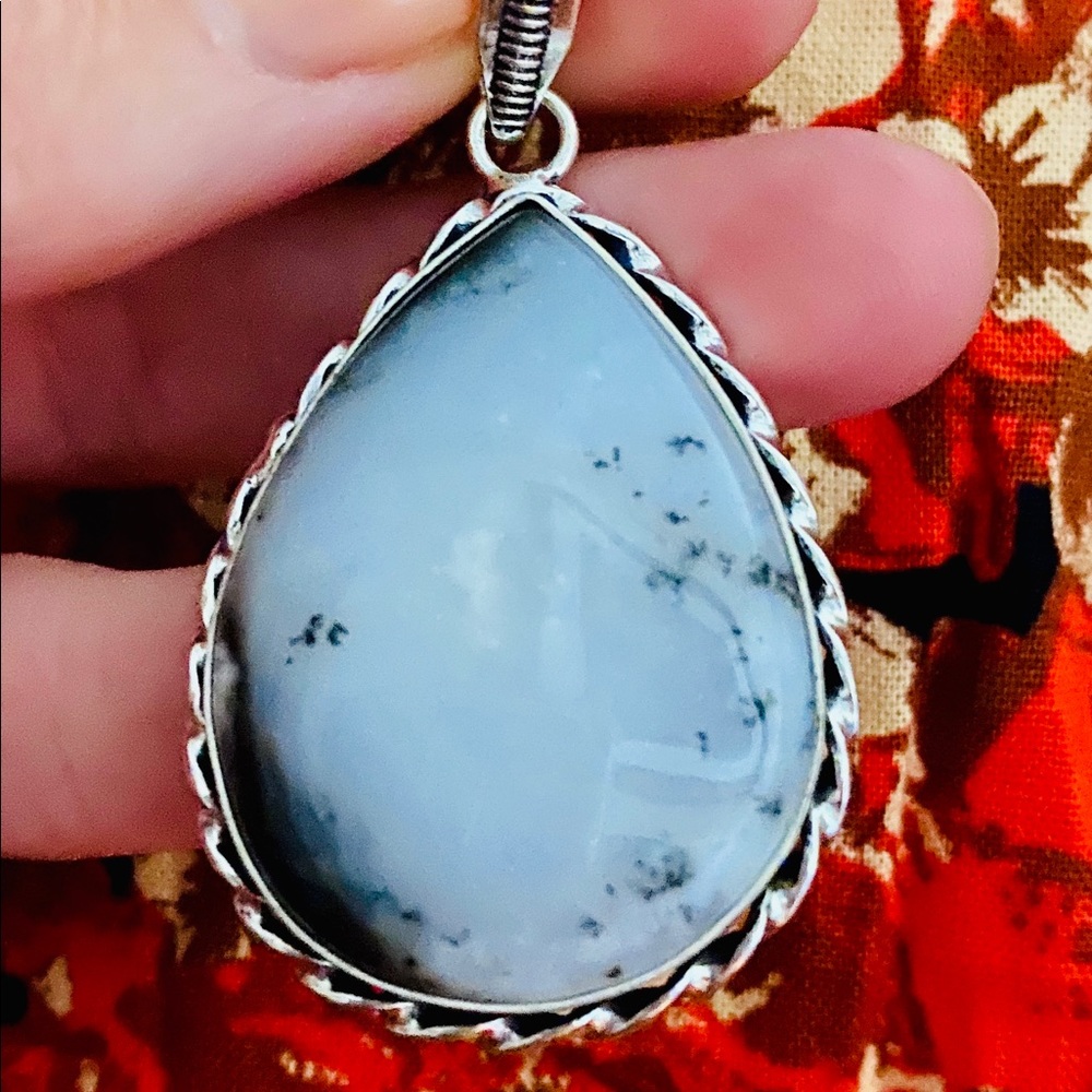 Dendritic Agate Silver Plated Pendent